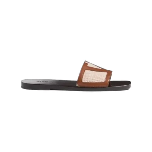 Valentino Logo Patch Slip-On Sandals
