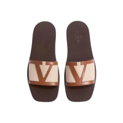 Valentino Logo Patch Slip-On Sandals