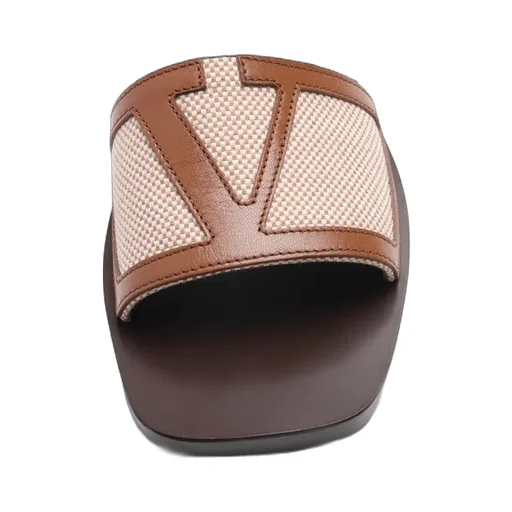 Valentino Logo Patch Slip-On Sandals