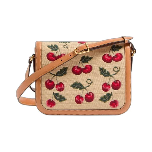 Valentino Garavani 9To5 Shoulder Bag In Synthetic Jacquard Raffia