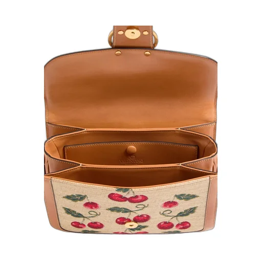Valentino Garavani 9To5 Shoulder Bag In Synthetic Jacquard Raffia