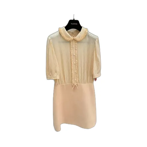 Valentino Ruffle Detailed Half-Sleeved Mini Dress