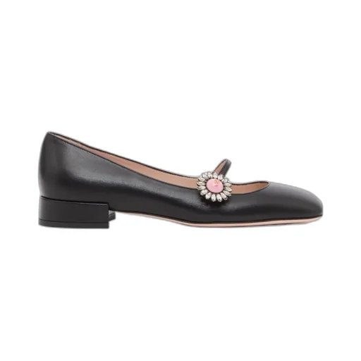 Valentino Preshoes Embellished Square Toe Ballet Flats