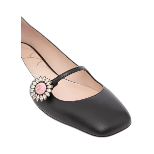 Valentino Preshoes Embellished Square Toe Ballet Flats