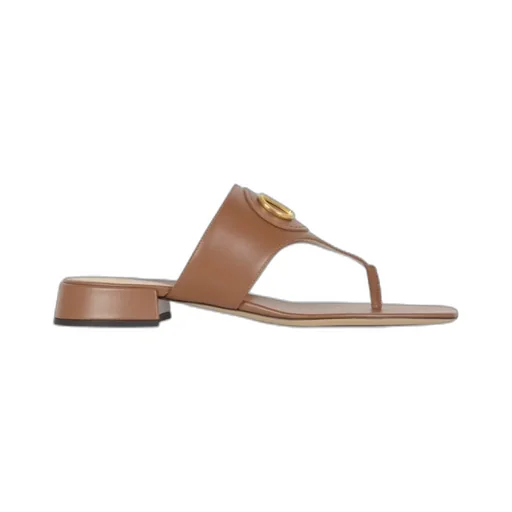 Valentino Vlogo Plaque Square Open Toe Slides