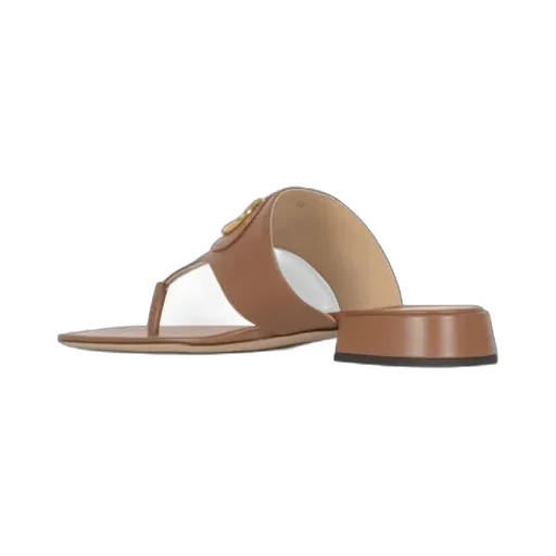Valentino Vlogo Plaque Square Open Toe Slides