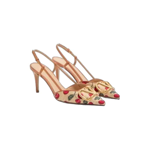 Valentino Vlogo Signature Pointed Toe Slingback Pumps
