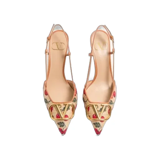 Valentino Vlogo Signature Pointed Toe Slingback Pumps