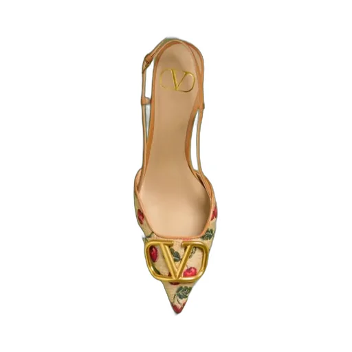 Valentino Vlogo Signature Pointed Toe Slingback Pumps