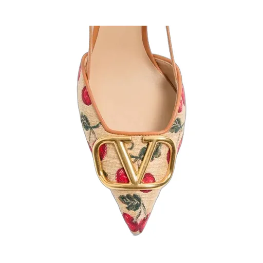 Valentino Vlogo Signature Pointed Toe Slingback Pumps