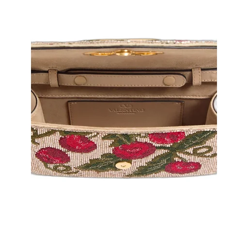 Valentino Garavani Vain Embroidered Shoulder Clutch With Cherryfic Pattern