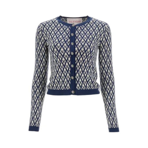 Valentino Garavani Toute La V-Jacquard Knit Cardigan