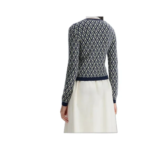 Valentino Garavani Toute La V-Jacquard Knit Cardigan