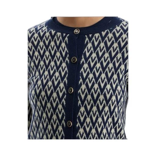 Valentino Garavani Toute La V-Jacquard Knit Cardigan