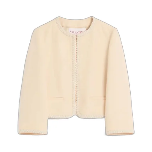 Valentino Braid Detailed Crewneck Jacket