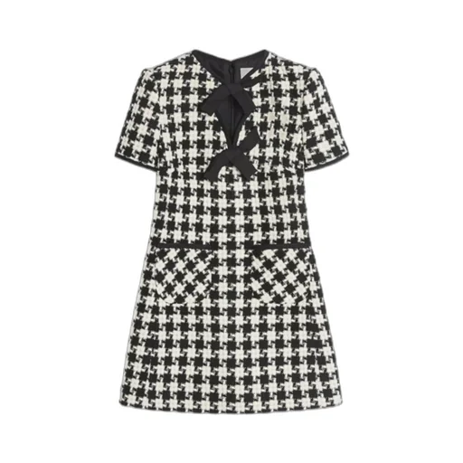 Valentino Geometric Patterned Short-Sleeved Dress