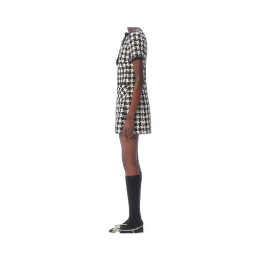Valentino Geometric Patterned Short-Sleeved Dress