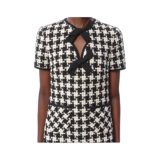 Valentino Geometric Patterned Short-Sleeved Dress