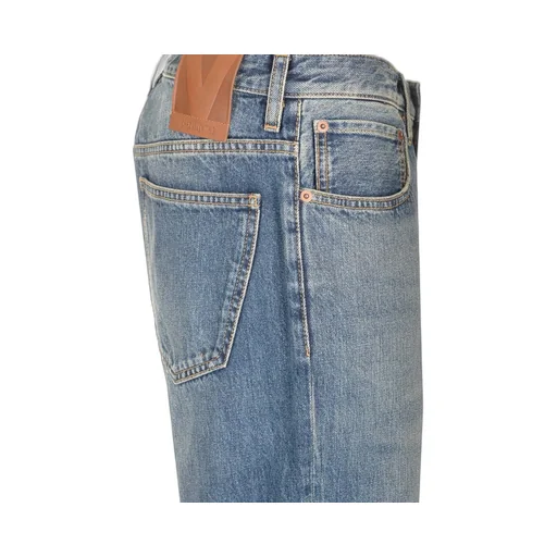 Valentino Logo Patch Straight Leg Jeans
