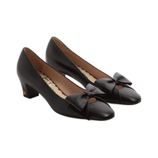 Valentino Bowow Logo Plaque Pumps