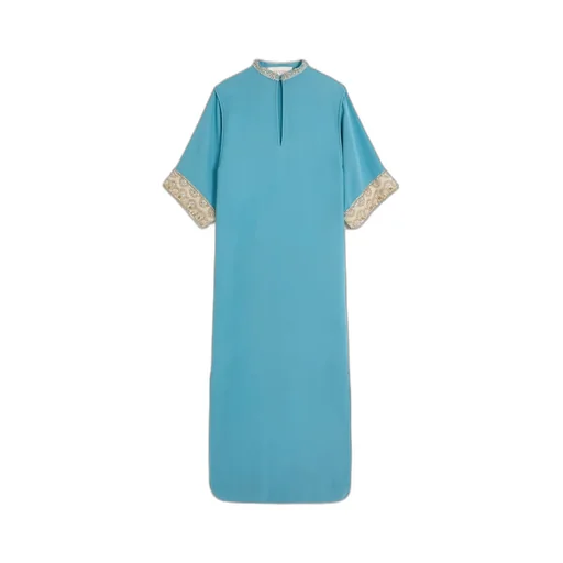 Valentino Embellished Side Slit Belted Dress