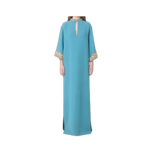 Valentino Embellished Side Slit Belted Dress