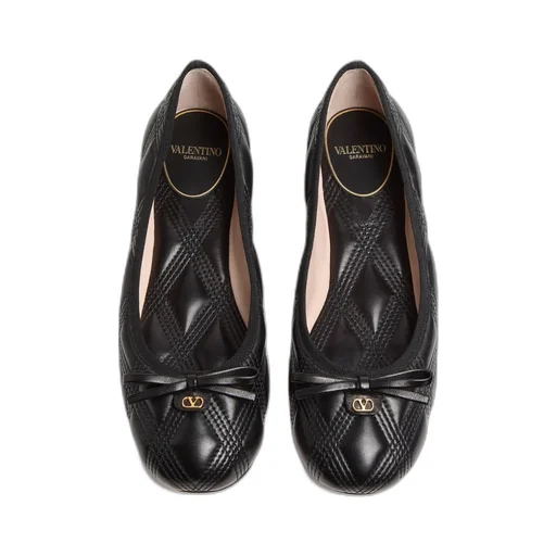 Valentino Bow Detailed Slip-On Ballerina Shoes