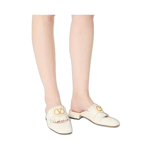 Valentino Vlogo Plaque Square Toe Sandals