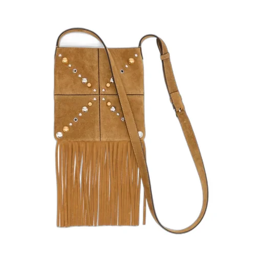 Valentino Garavani NellcÔTe Small Shoulder Bag In Suede With Fringes