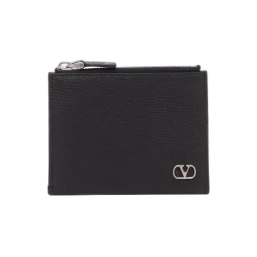 Vlogo Signature Grainy Calfskin Card Holder