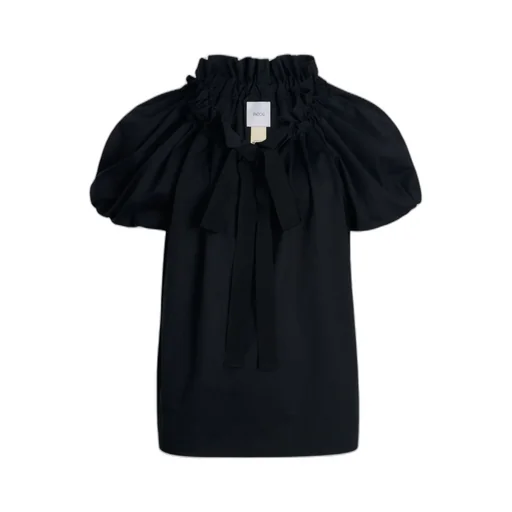 Patou Drawstring Puff-Sleeve Top