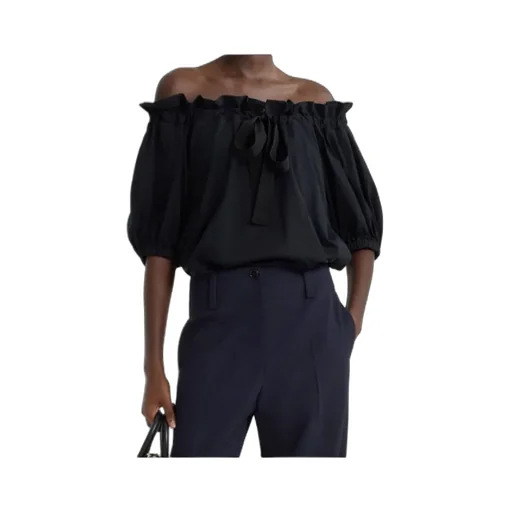 Patou Drawstring Puff-Sleeve Top