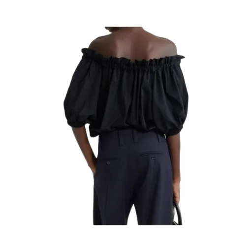 Patou Drawstring Puff-Sleeve Top