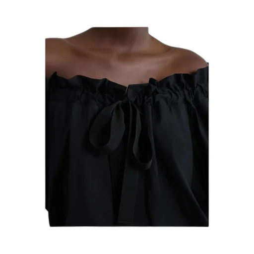 Patou Drawstring Puff-Sleeve Top