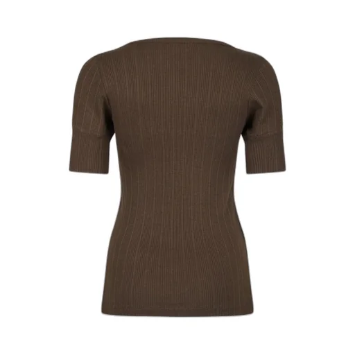 Patou Ribbed Zip-Front Top