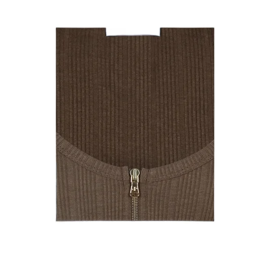 Patou Ribbed Zip-Front Top