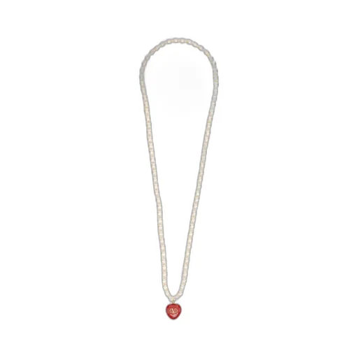 Valentino Heart Pendant Pearl Necklace