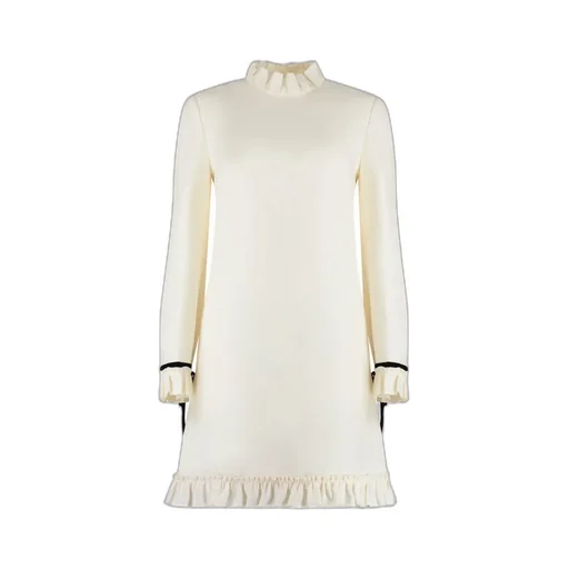 Valentino Garavani Crewneck Ruffled Hem Mini Dress