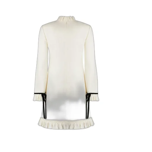 Valentino Garavani Crewneck Ruffled Hem Mini Dress
