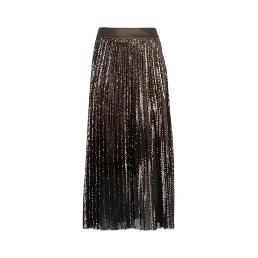 Pliss Pleated Midi Skirt
