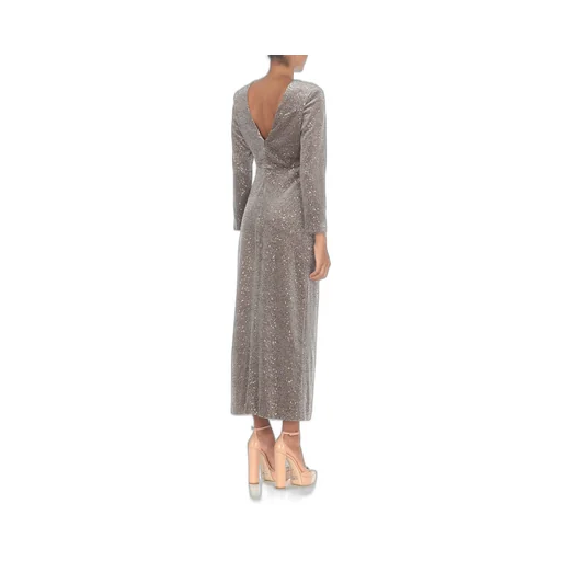 Sequin-Embellished Velvet Midi Dress
