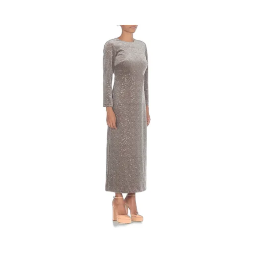 Sequin-Embellished Velvet Midi Dress