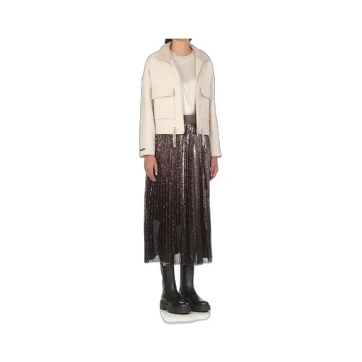Pliss Pleated Midi Skirt