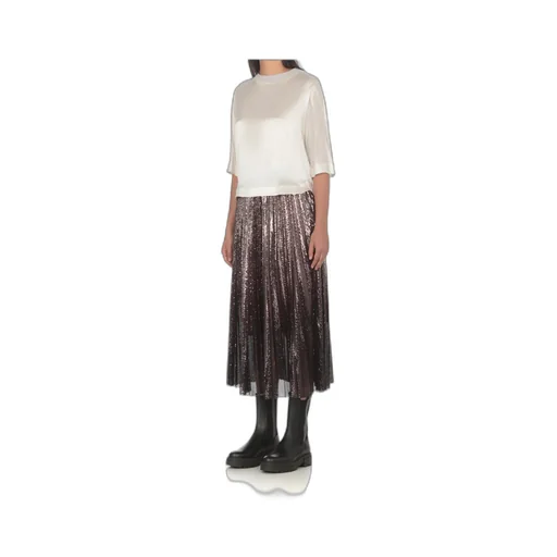 Pliss Pleated Midi Skirt