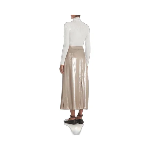 Peserico Laminated Twill Midi Skirt