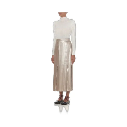 Peserico Laminated Twill Midi Skirt