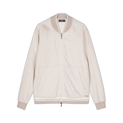 Stripe-Detail Cotton Bomber Jacket