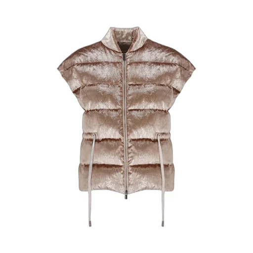 Velvet-Effect Padded Gilet
