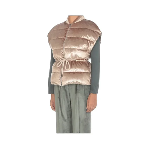 Velvet-Effect Padded Gilet