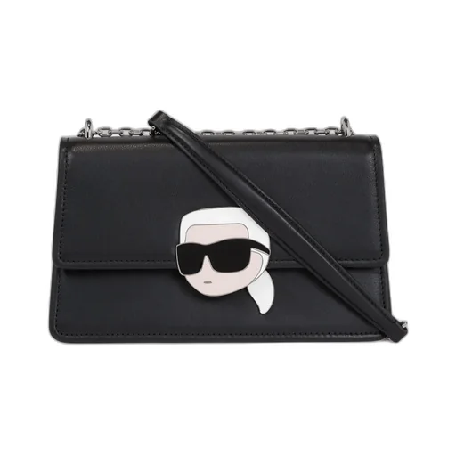 Karl Ikonik Leather Shoulder Bag